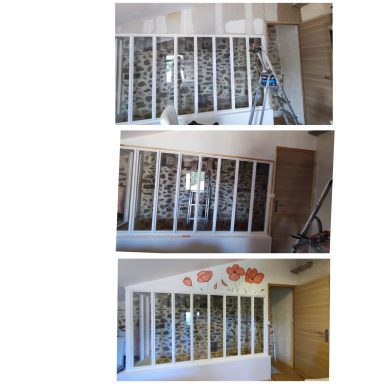 finition sur une paroi placo