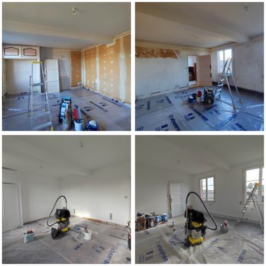 rafraichissement de la chambre principale dans une maison familiale